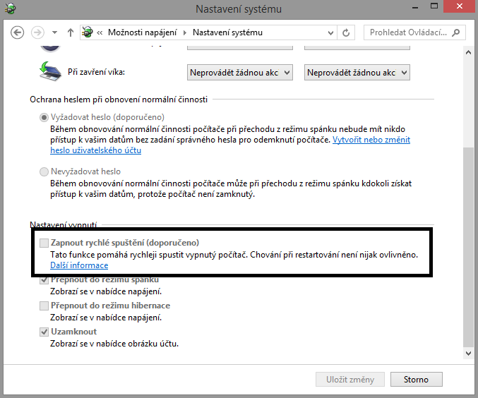 Jak vyřešit chybné (ne)vypínání počítače ve Windows 8.1