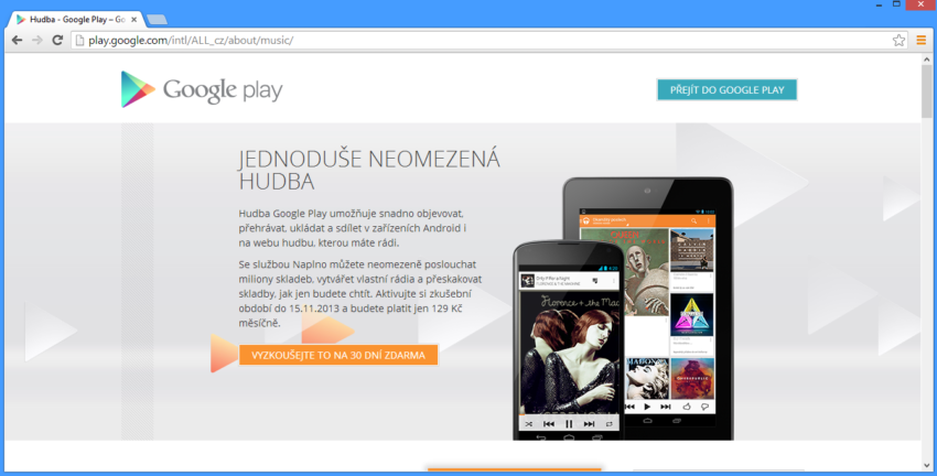 Google Play Music konečně spuštěn v ČR
